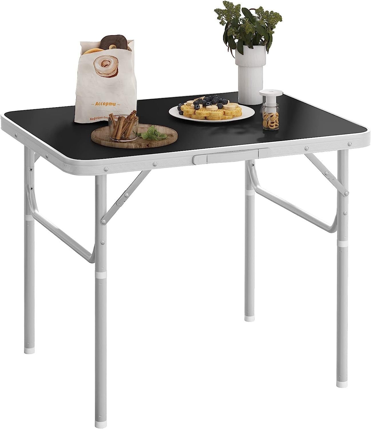 Woltu Campingtisch, Gartentisch tragbar, Reisetisch klappbar, aus Alu, MDF