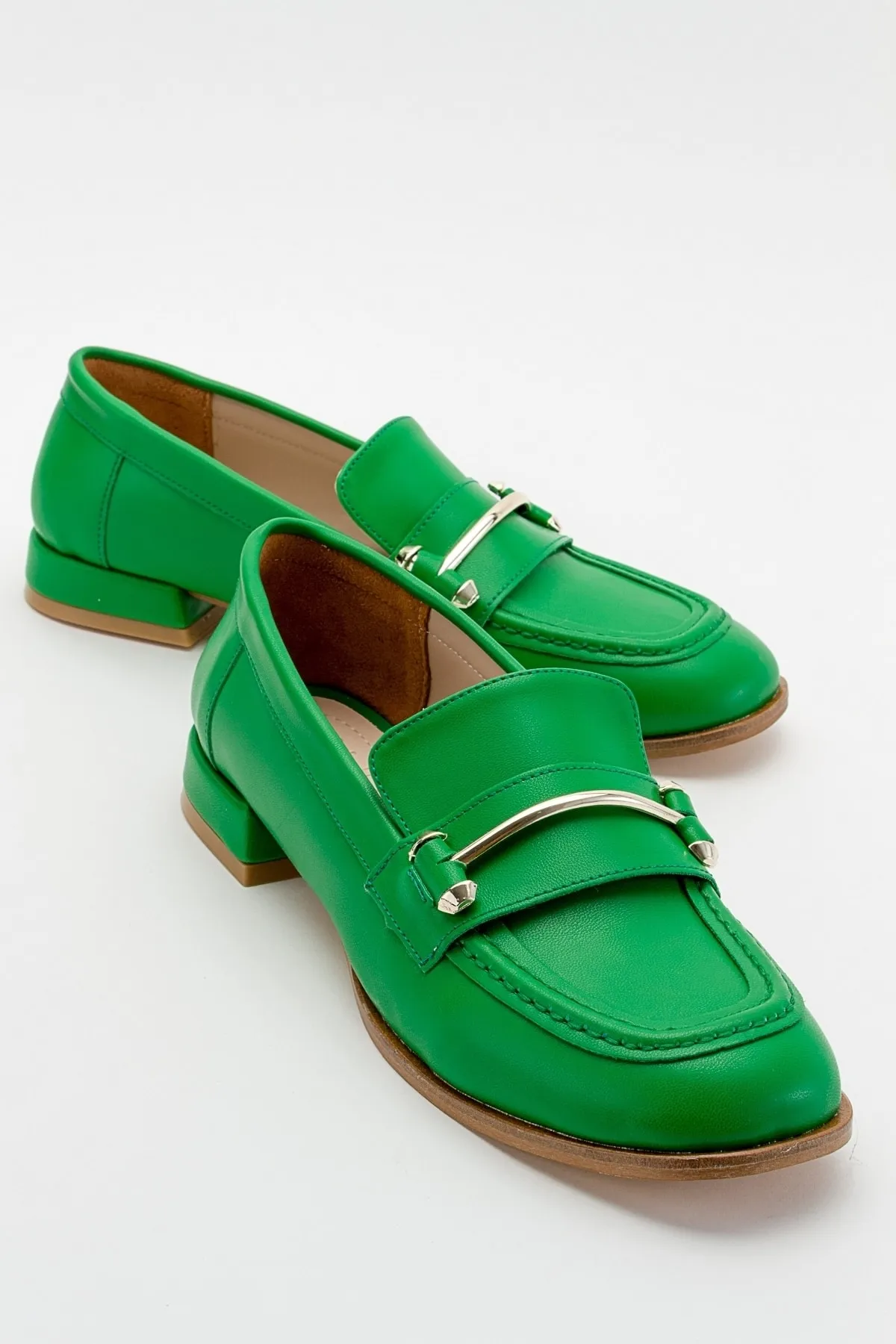 LuviShoes  Solen Green Damen-Loafer-Schuhe
