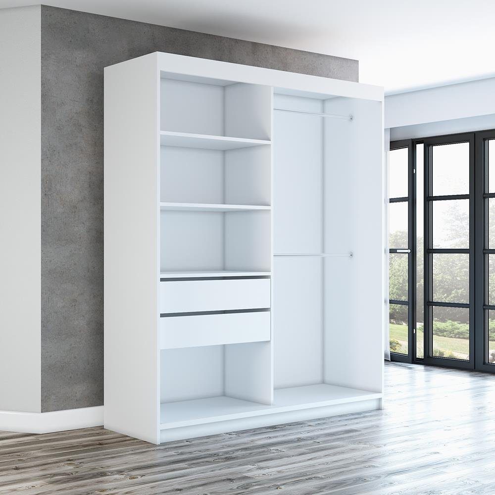 A&J MöbelLand GmbH Schwebetürenschrank GLIDE, 2-türig Schrank mit Spiegel