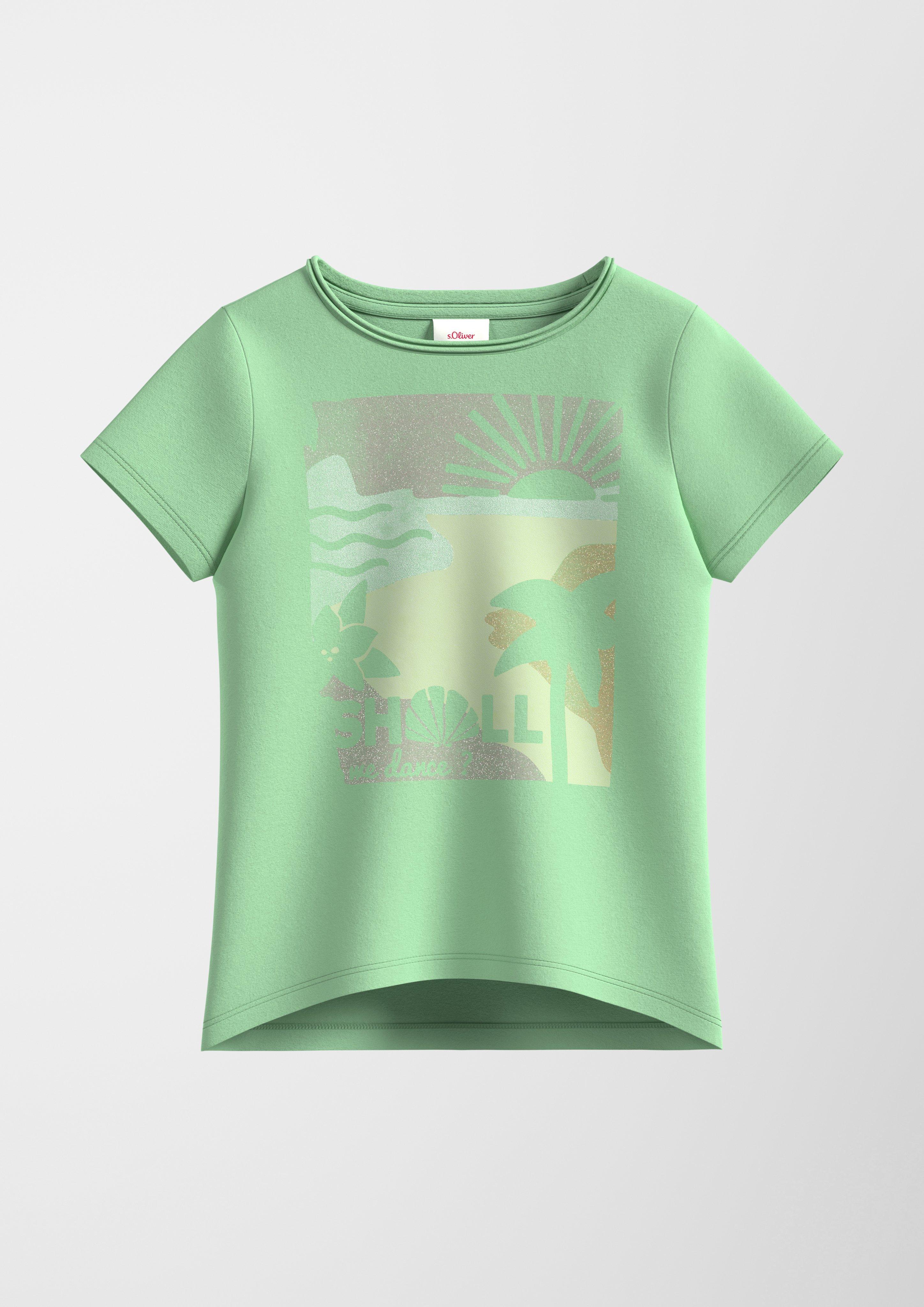 Baumwollshirt mit Glitzerprint  2131420-7300