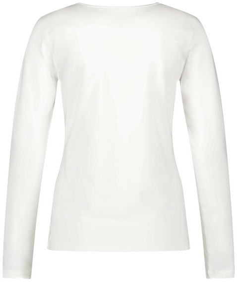 Basic Langarmshirt mit Satinblende
