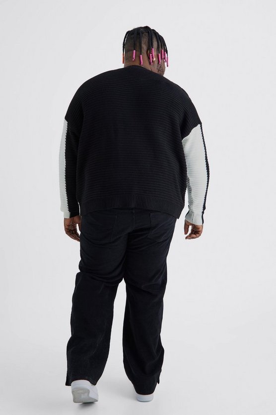Plus Oversize Colorblock Pullover