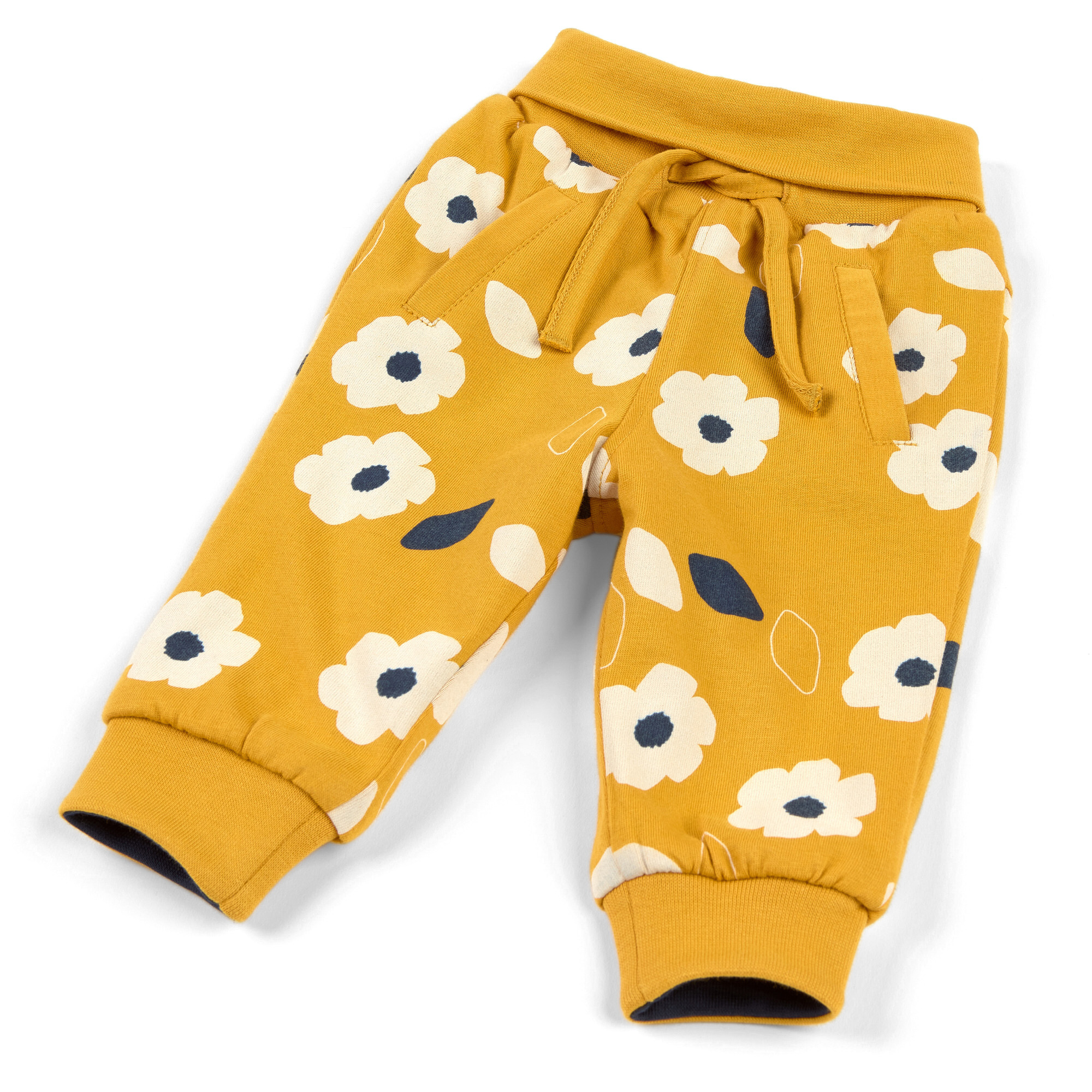 Baby Wendehose, gelb mit Blumen oder dunkelblau