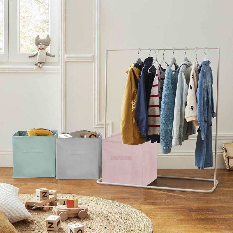 Bac de rangement intissé gris clair Box and Beyond