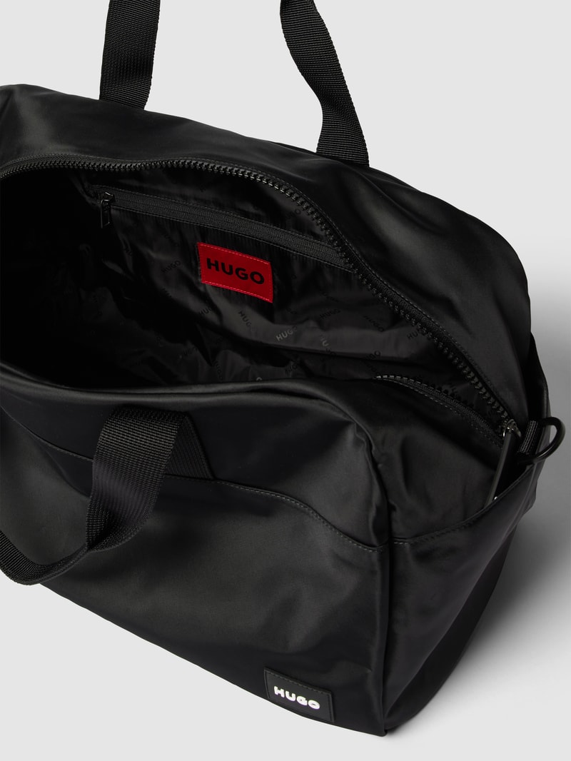 Sporttasche mit Label-Detail Modell 'Ethon' in schwarz