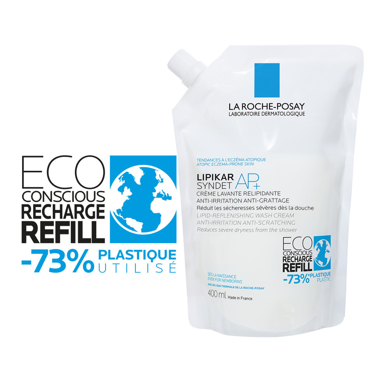 la roche-posay Lipikar Syndet Crème Lavante 400 ml + Eco Recharge 400 ml
