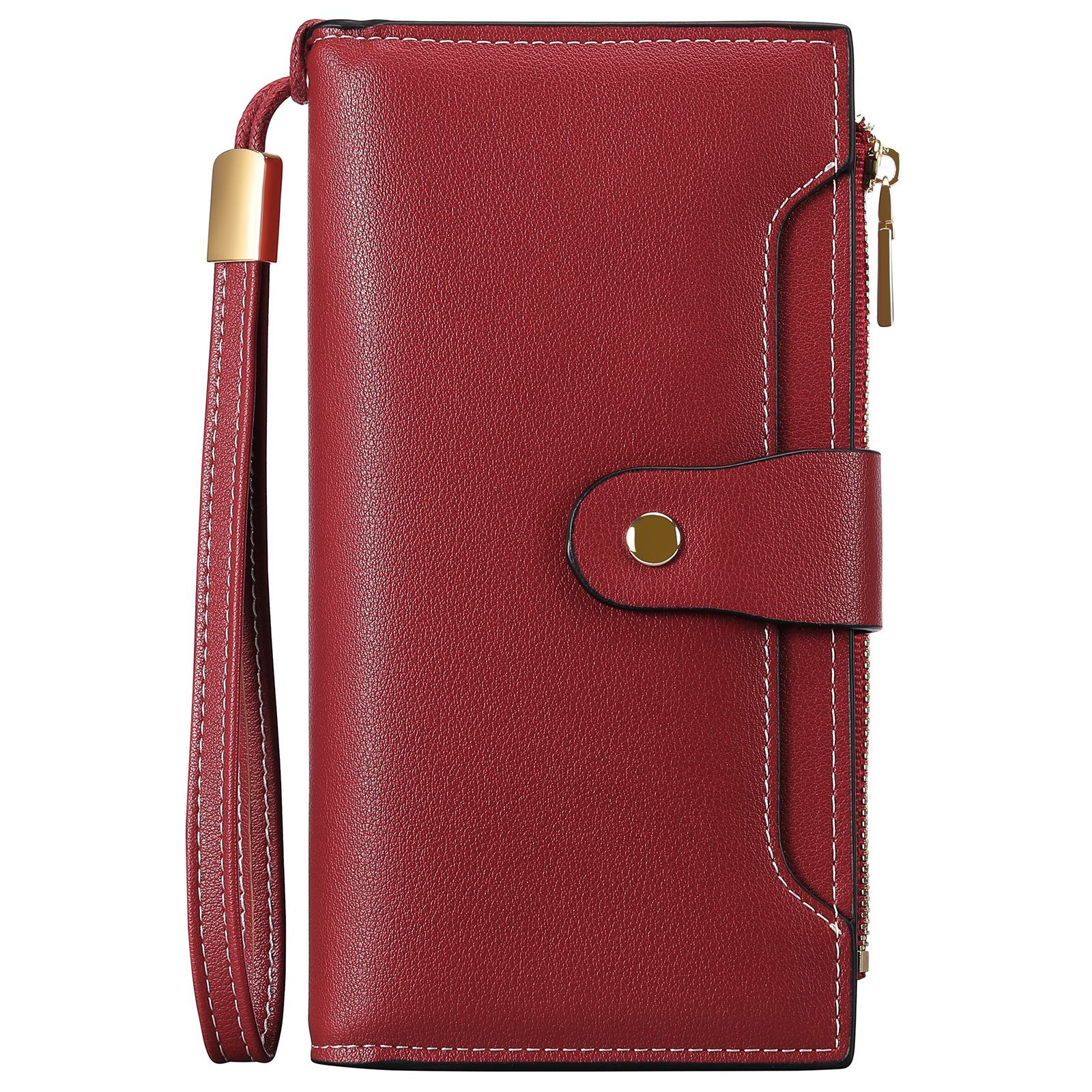 CALIYO Brieftasche Damen Geldbörse Kupplung 20 Kartensteckplätze Halter Organizer, Damen Geldbörse mit Große Kapazität Innentasche passt 6,1 '' Handys
