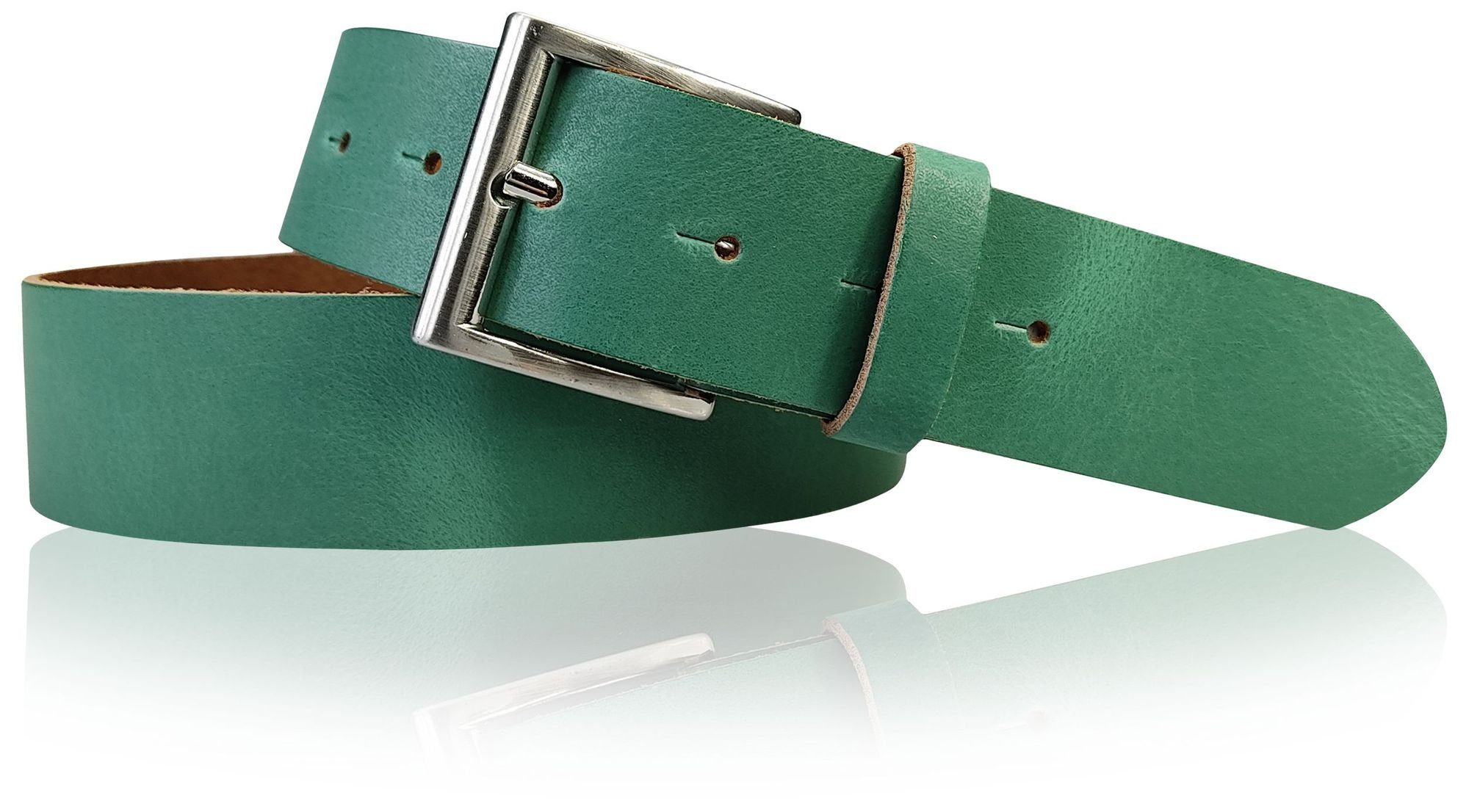 FRONHOFER Hüftgürtel 18010 Klassischer Gürtel 4 cm, 100% Leder, silbern glänzende Schnalle