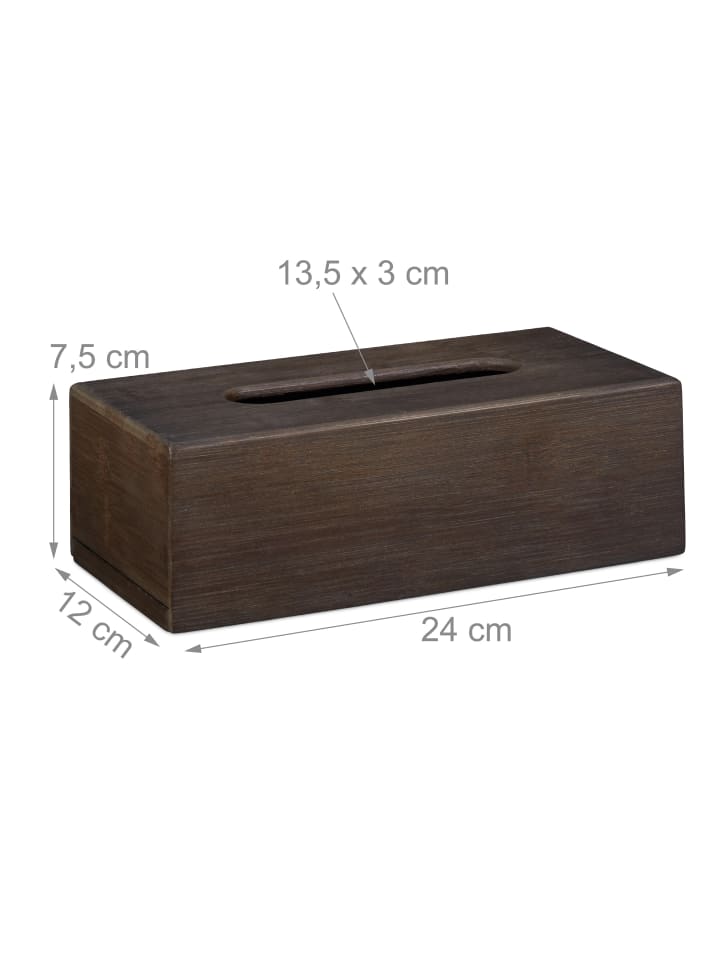 relaxdays 2 x Tücherbox in Dunkelbraun günstig kaufen onesize
