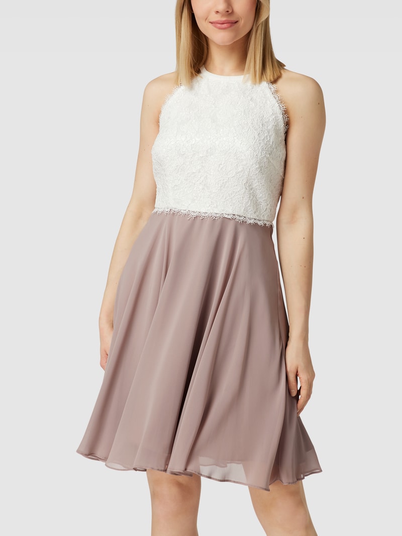 Cocktailkleid in Two-Tone-Machart in mauve