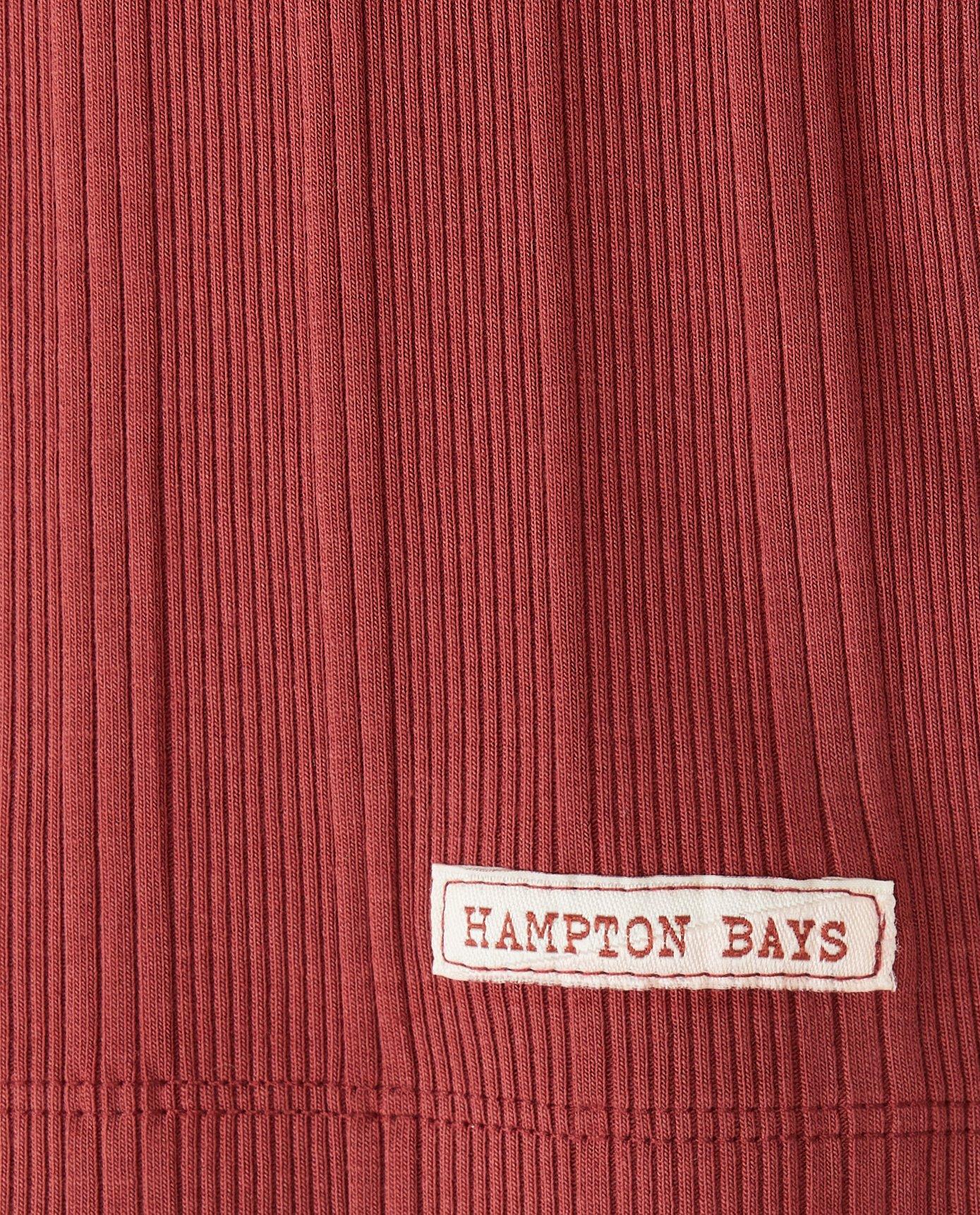 Hampton Bays felső finom bordázattal, sötétpiros