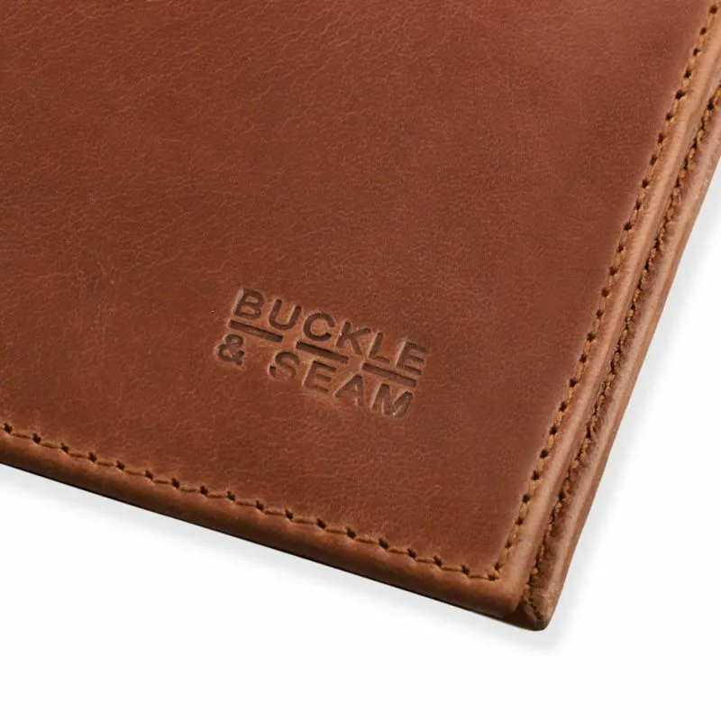 Buckle & Seam Leder Portemonnaie Bill - Cognac