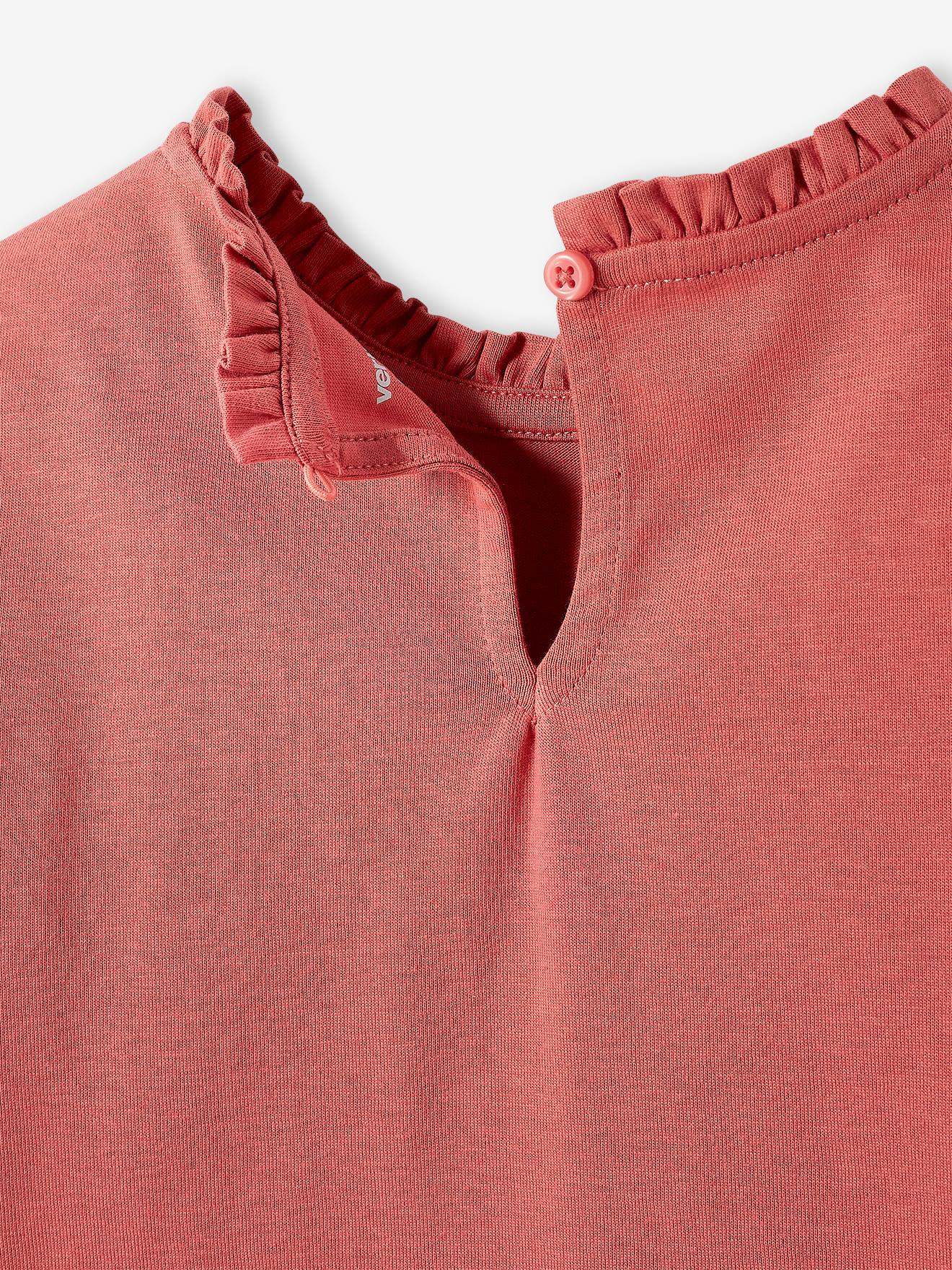 Vertbaudet Mädchen Shirt mit Rüschendetails - wollweiß