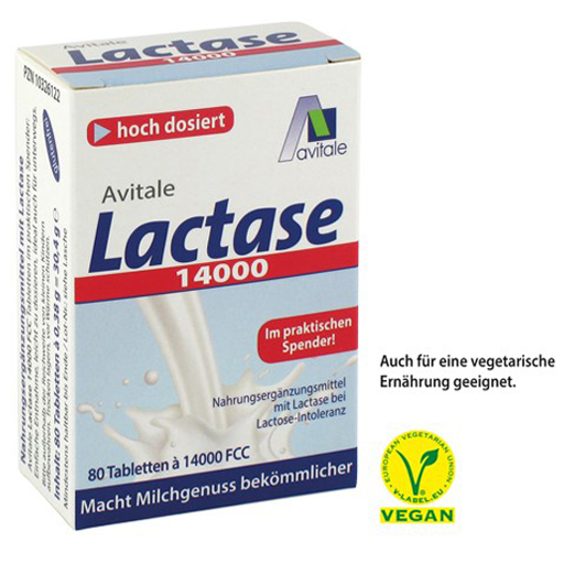 LACTASE 14.000 FCC Tabletten im Spender  80 St  Tabletten
