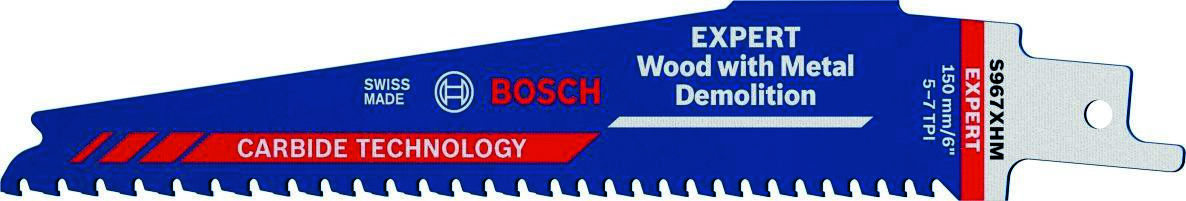 Bosch Blue Zubehör 2608900397 Expert „Holz mit Metallabbruch“ S 967 XHM Säbelsägeblatt 10-teilig