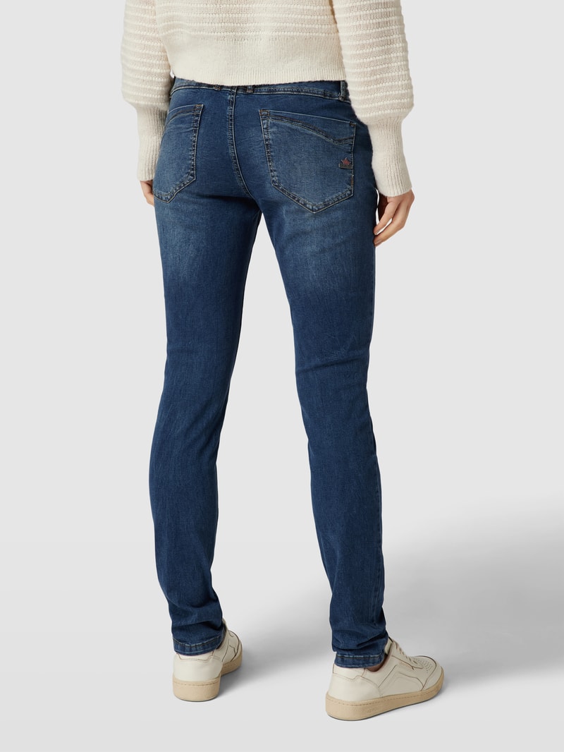 Regular Fit Jeans mit Label-Details Modell 'Florida' in blau