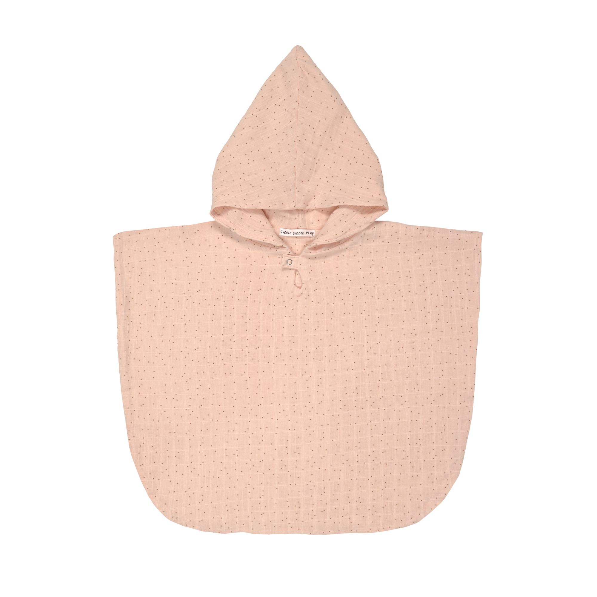 Badeponcho Kinder aus Musselin - Punkte, Rosa