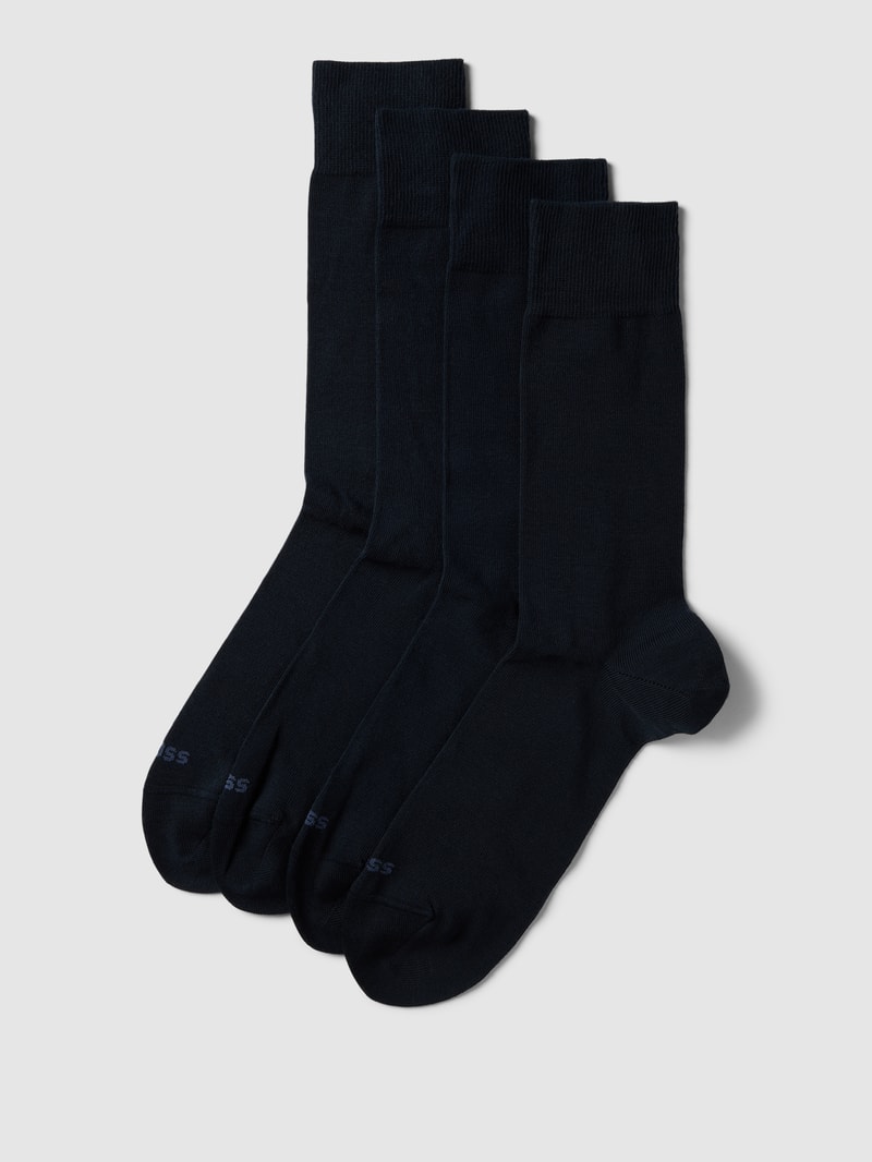 Socken mit Label-Detail im 4er-Pack in dunkelblau