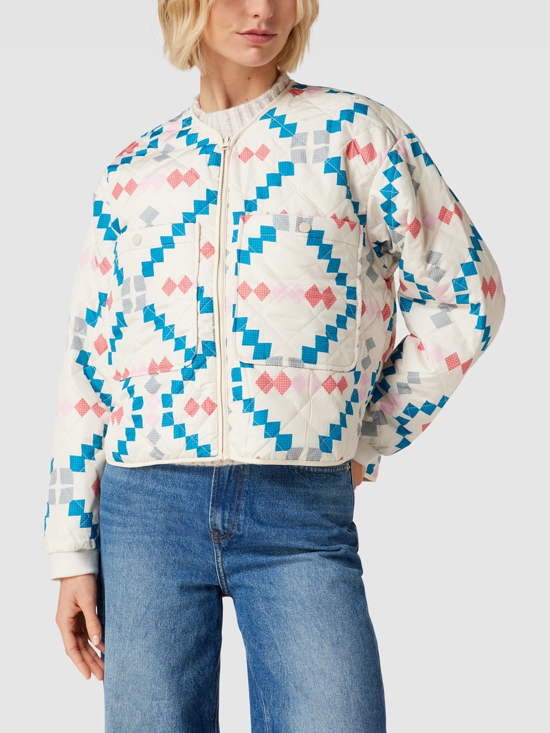 Steppjacke mit Allover-Muster in offwhite