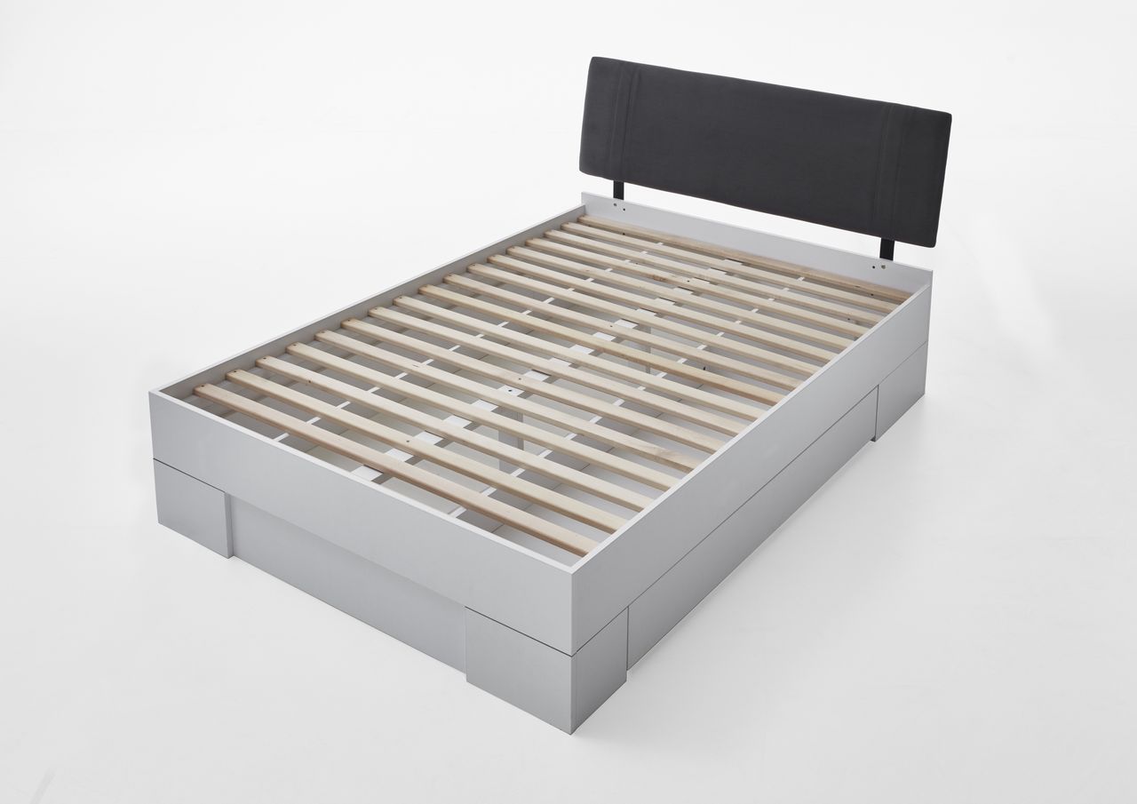 Relita Futonbett SANDRO 90 x 200 cm Liegefläche mit Polsterkopfteil, inkl. Lattenrost, Ausführung Weiß