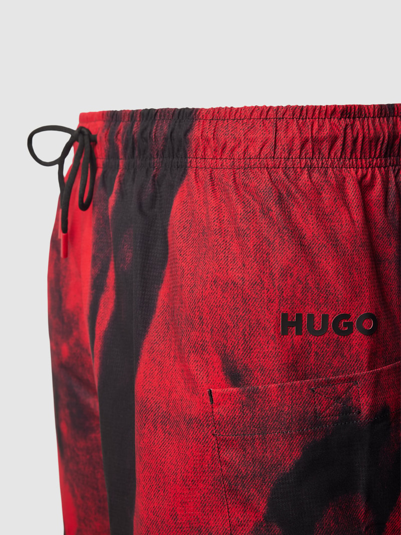 Badehose mit Label-Detail Modell 'MYST' in rot