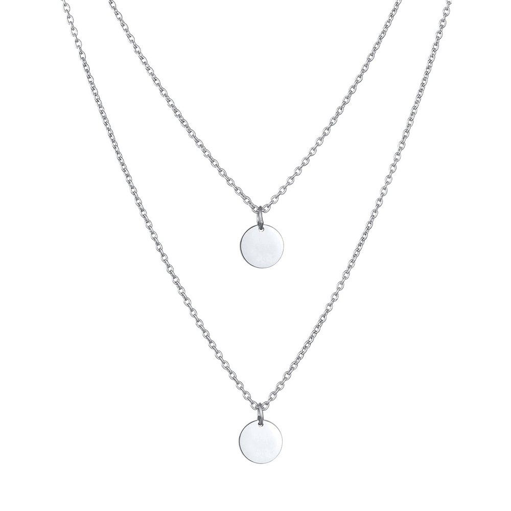 Elli Elli Collier Pendentif femme plaque geographique en argent massif 925 collier