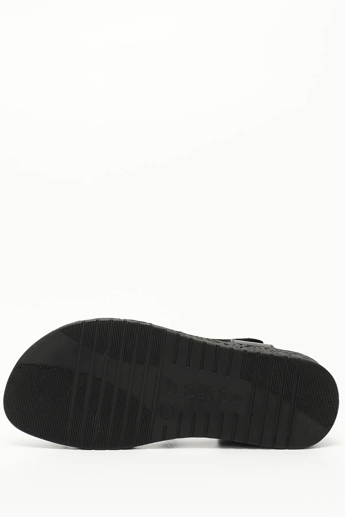 GÖNDERİ(R)  Schwarze Gön-Keilsandalen aus echtem Leder 45712