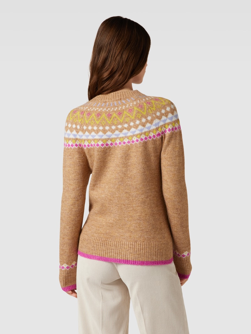Strickpullover mit Allover-Muster in camel