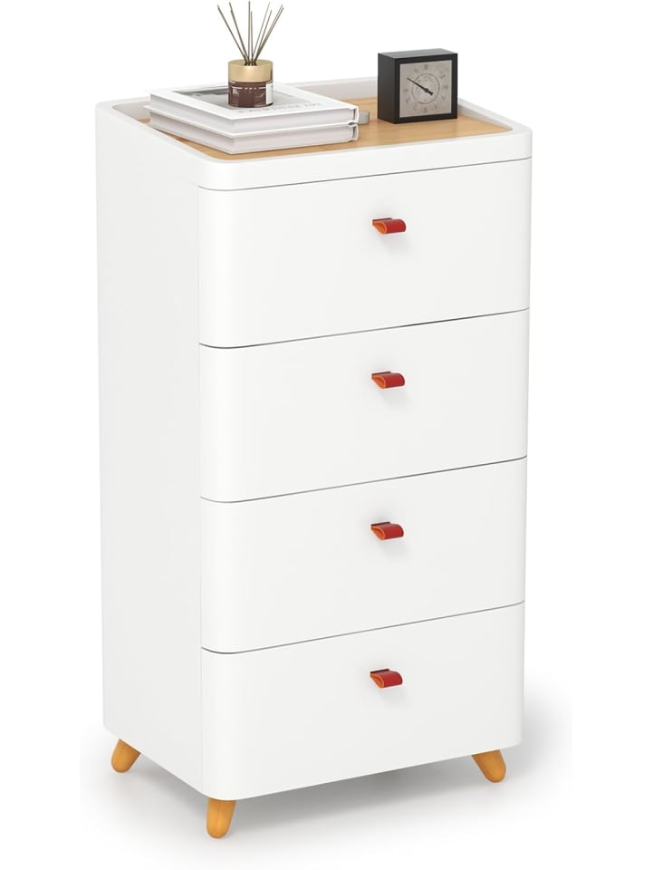 COSTWAY Nachtschrank mit 4 Schubladen 42 x 32 x 81,5cm in Weiß günstig kaufen onesize