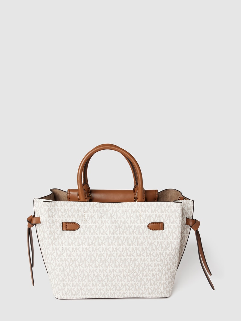 Handtasche mit Kontrastbesatz in koralle