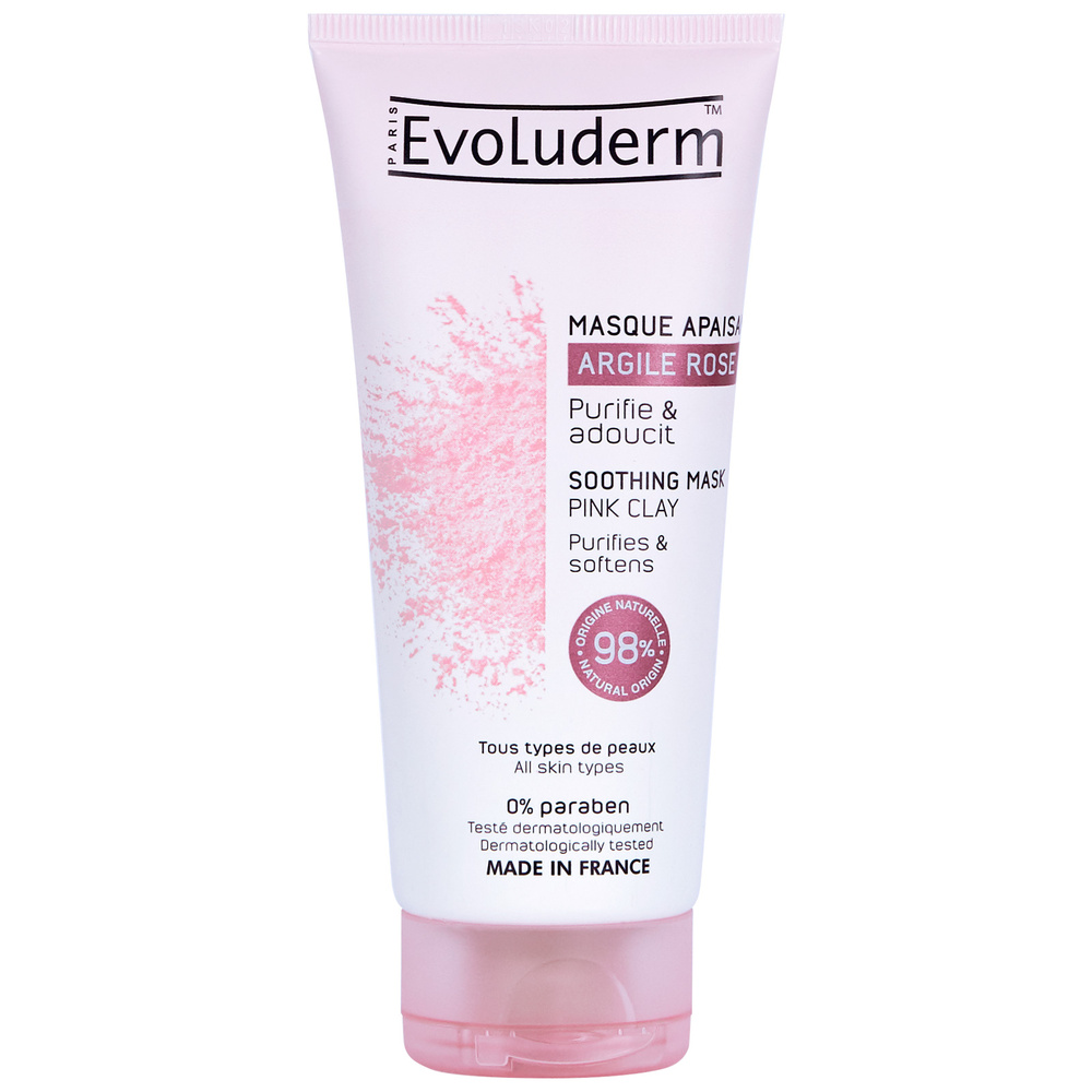 evoluderm Masque Visage Masque Apaisant à l'Argile Rose - 100 ml