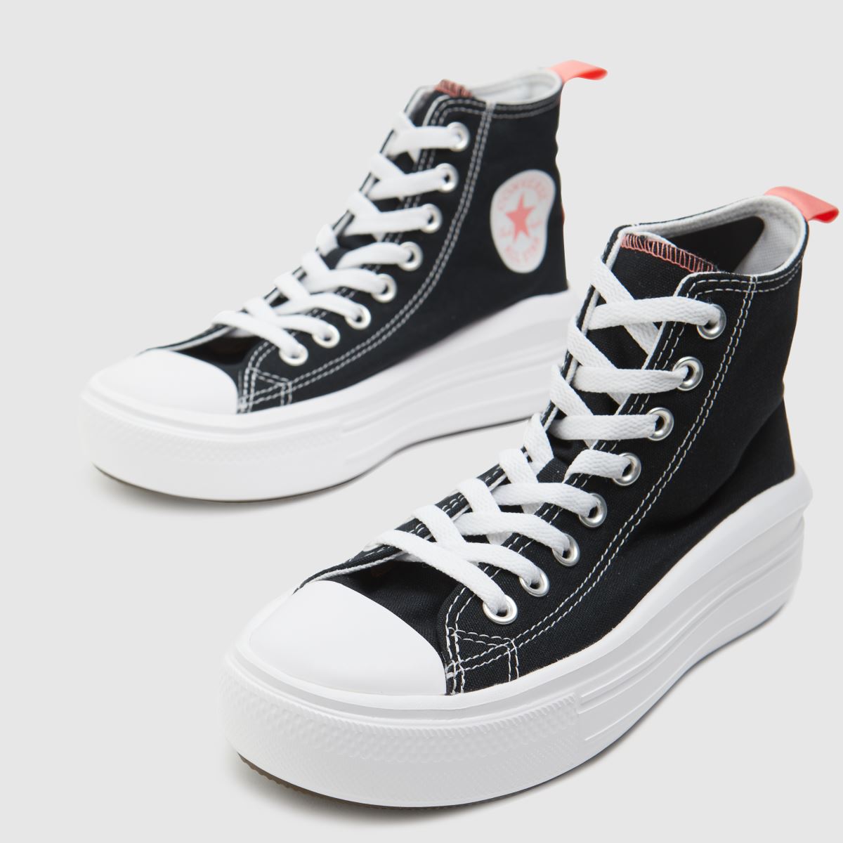 Converse svarta & rosa All Star Move Hi flickor ungdomsskor