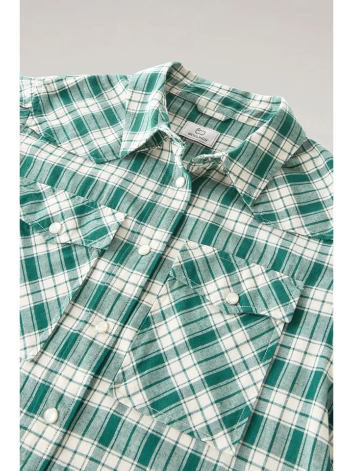 Woolrich Hemd in Grün/ Weiß günstig kaufen