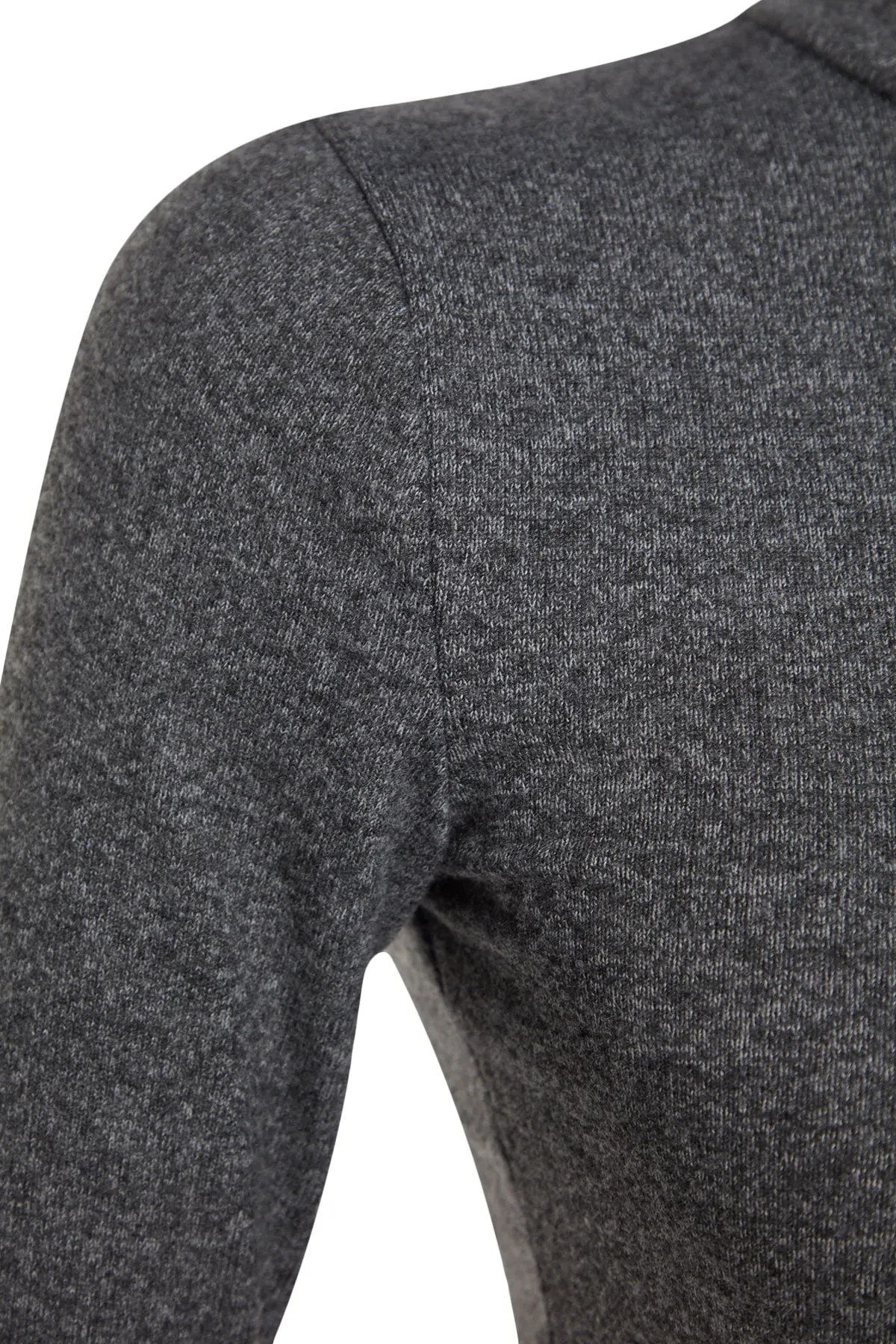 Trendyol Collection  Anthrazitfarbenes, weiches Crop-Top mit Stehkragen und weitem Bein/weitem Bein, gestricktes Unterteil-Oberteil-Set TWOAW24AU00077