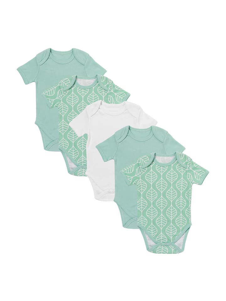 Schlummersack Bio Baby-Bodys kurzarm 5er-Pack in Hellgrün günstig kaufen