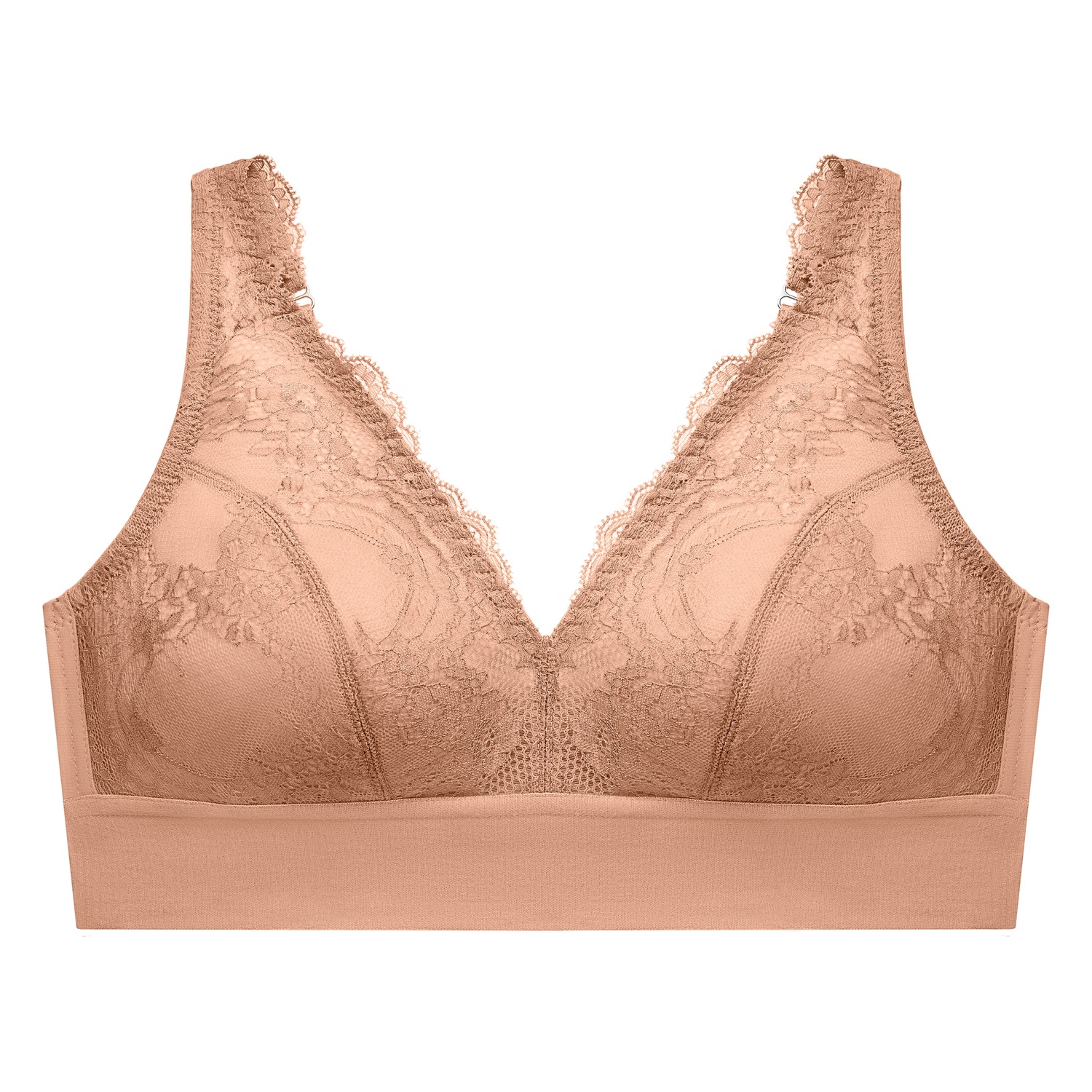 Bramour Lexington Plunge-Bralette mit Spitze - Cappuccino