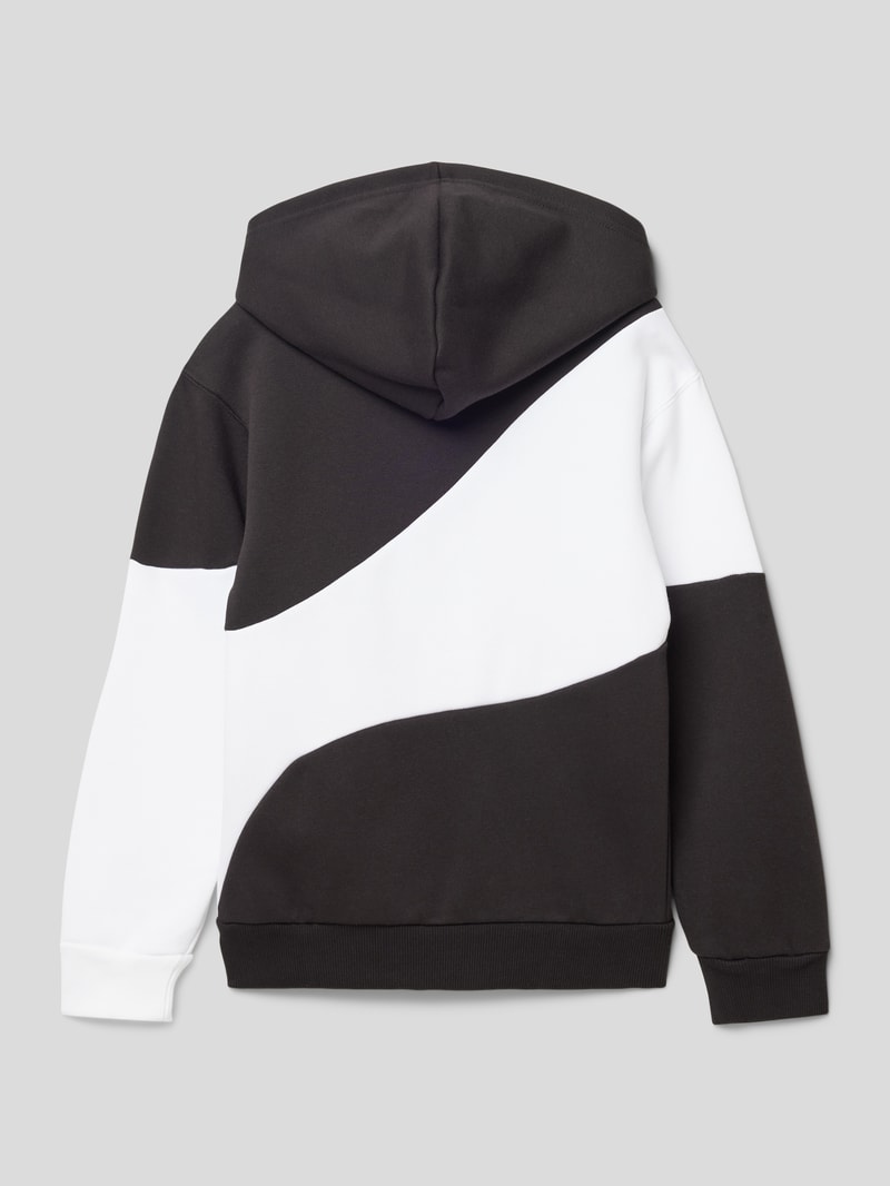 Hoodie mit Label-Print Modell 'POWER CAT' in schwarz