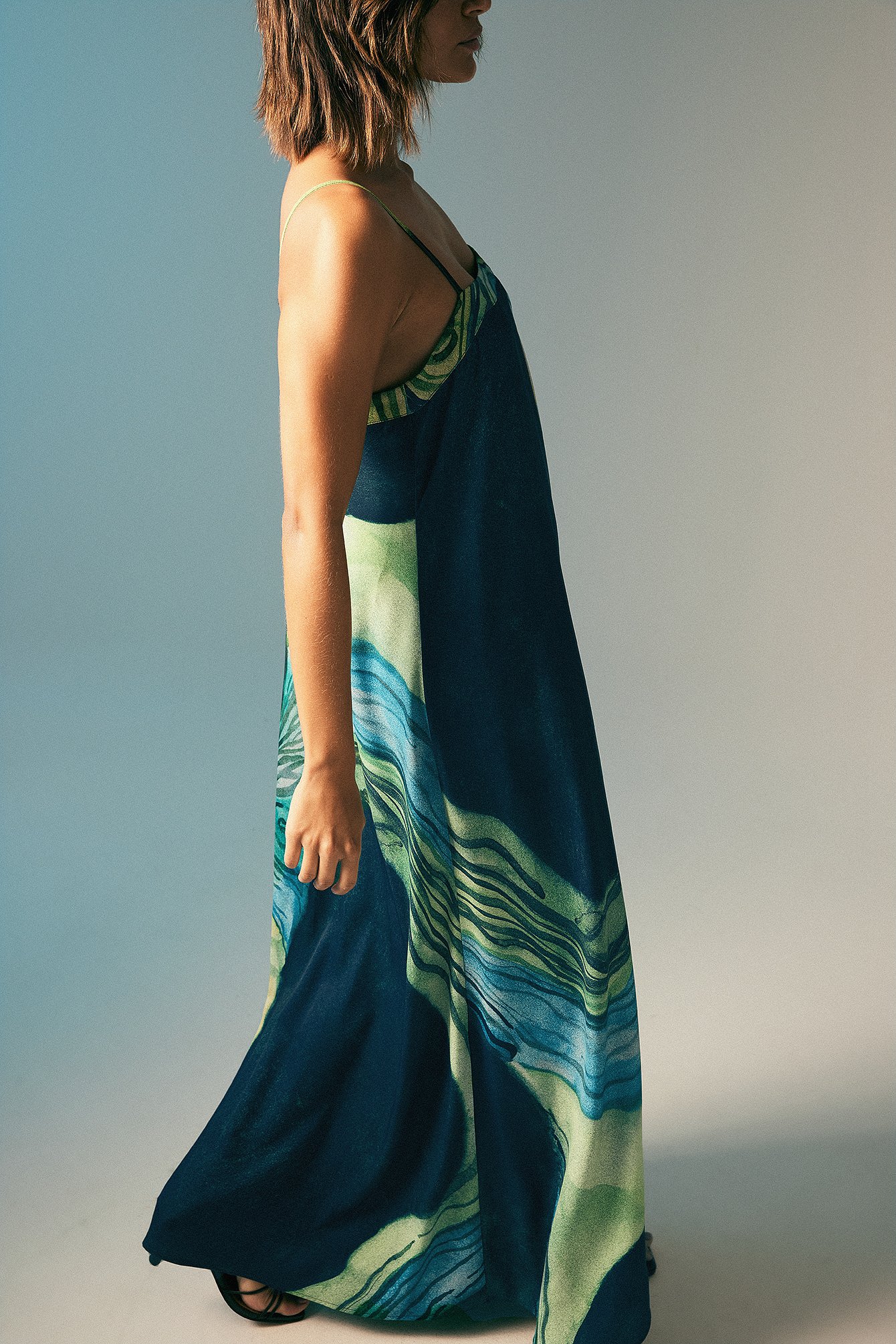 Fließendes Maxikleid mit Print