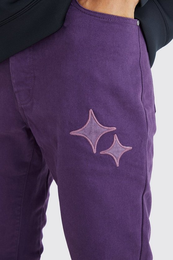 Tall Slim-Fit Schlaghose mit Applikation
