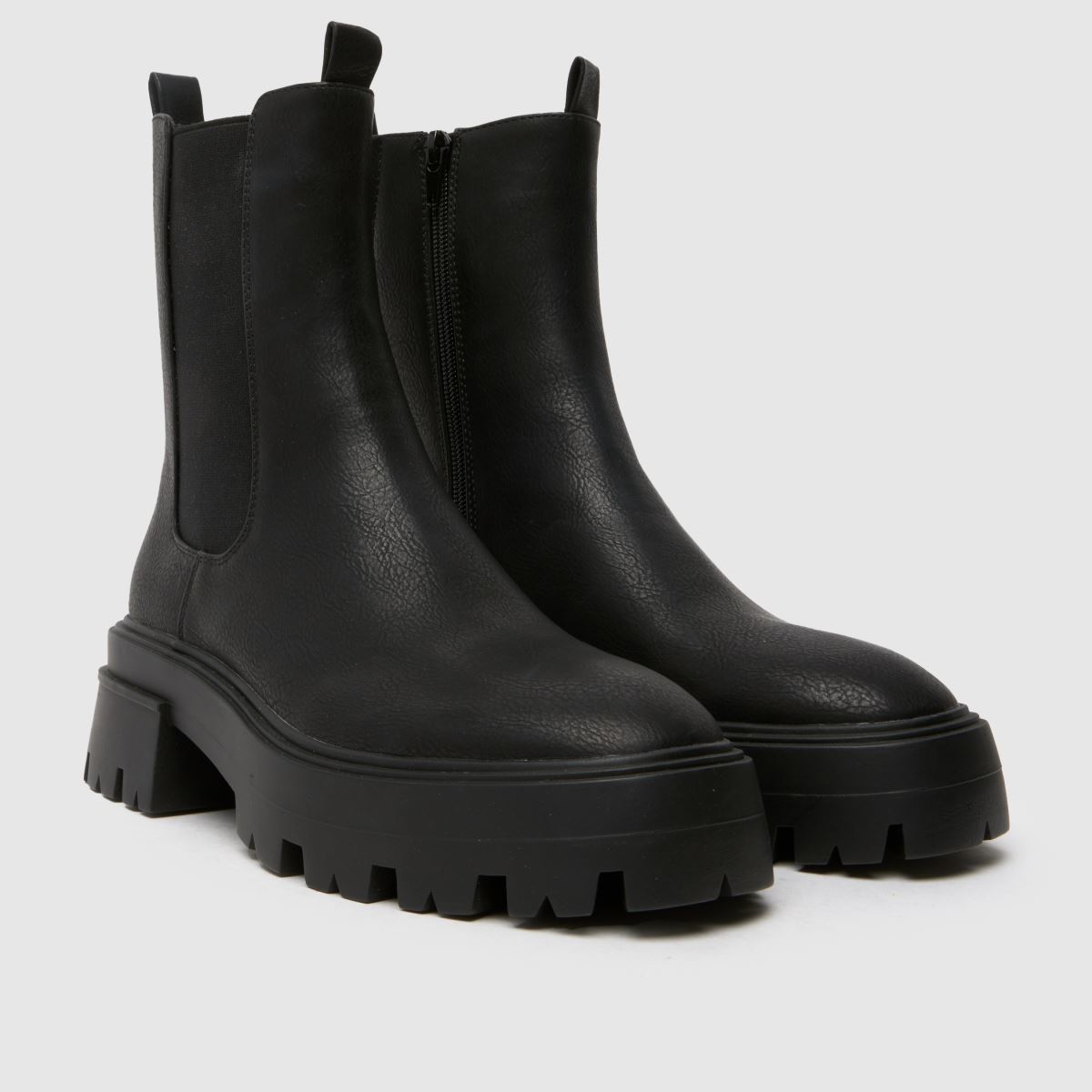 Schuh – Addilyn – Svarta, grova chelsea-stövlar