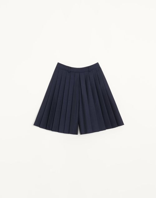 Saia-calça plissada em lã e mohair
