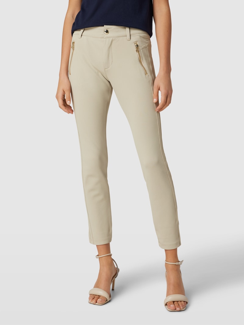 Stoffhose mit Reißverschlusstaschen Modell 'Vision' in beige