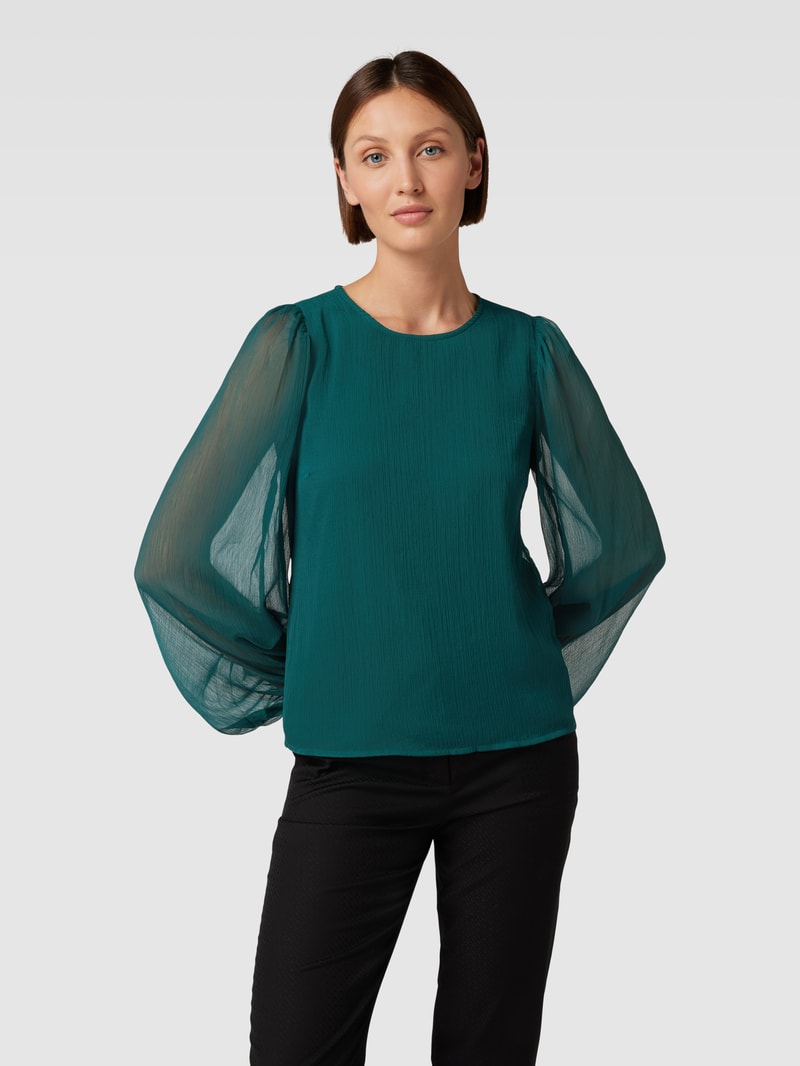 Bluse mit Strukturmuster Modell 'FALIA' in dunkelgrün