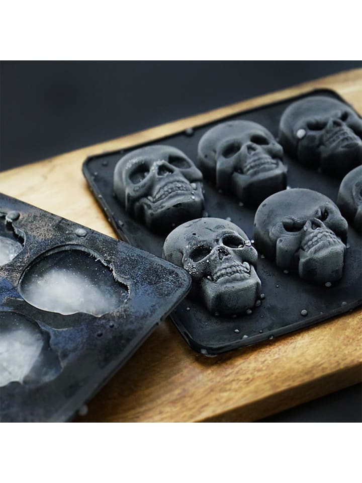 Geda Labels Eiswürfelform Totenkopf 2er Set in Schwarz - 13,9x13,9x1,7cm günstig kaufen onesize