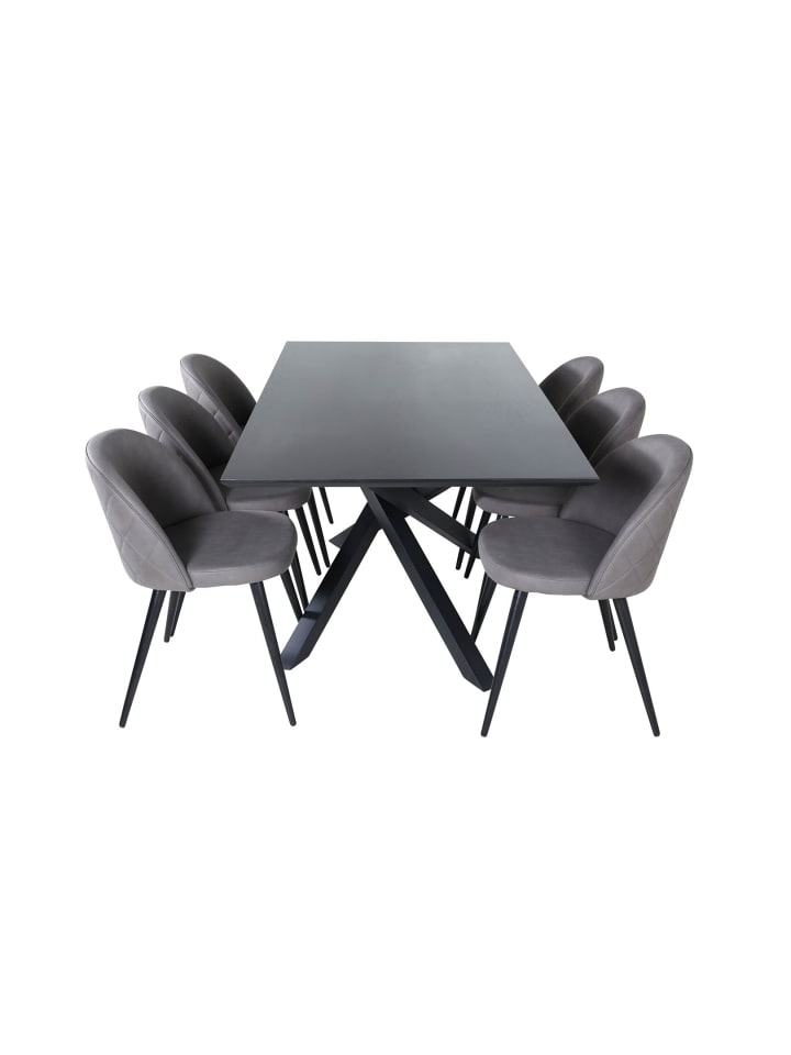 ebuy24 Essgruppe Piazza 42 (7-teilig) Grau 90 x 180 cm günstig kaufen onesize