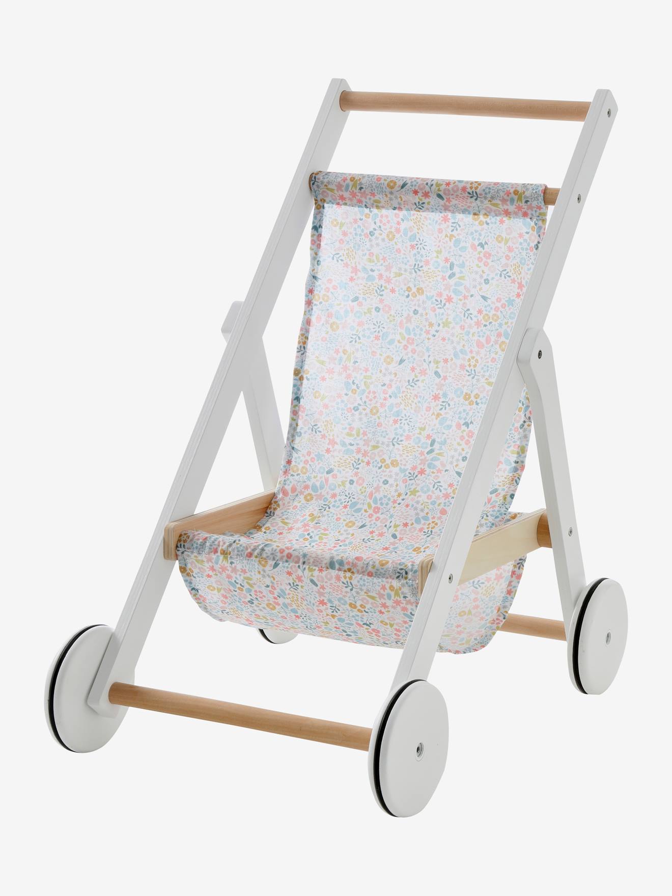 Vertbaudet Puppen-Buggy, Holz FSC - blau