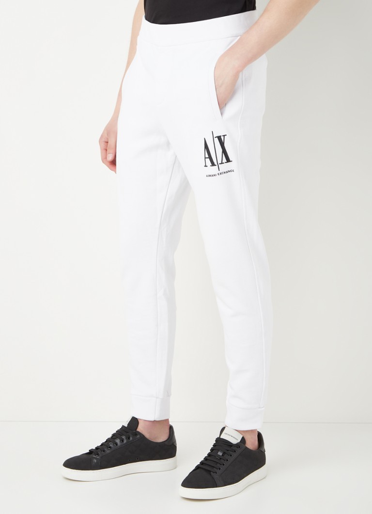 Armani Exchange Slim fit rövidített melegítőnadrág logós hímzéssel