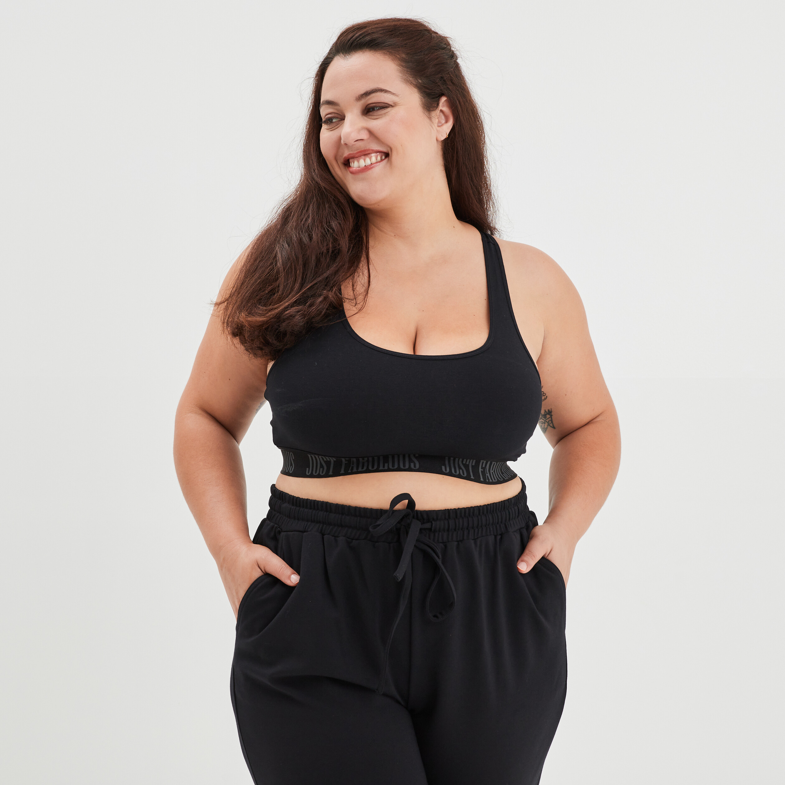 Soutien-gorge brassière dos nageur noir femme grande taille | La Halle