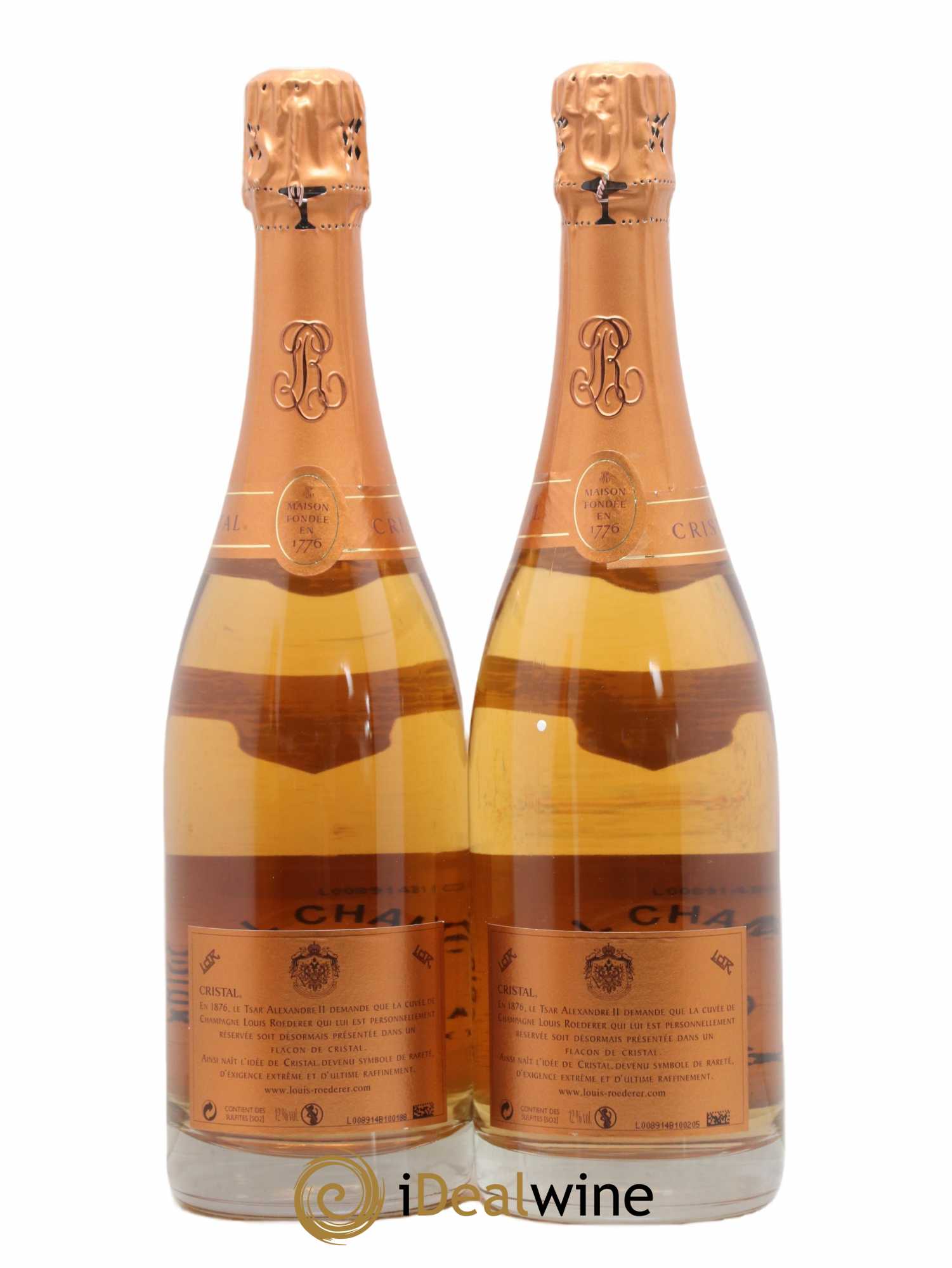 Cristal Louis Roederer  2004 - Lot de 2 Bouteilles