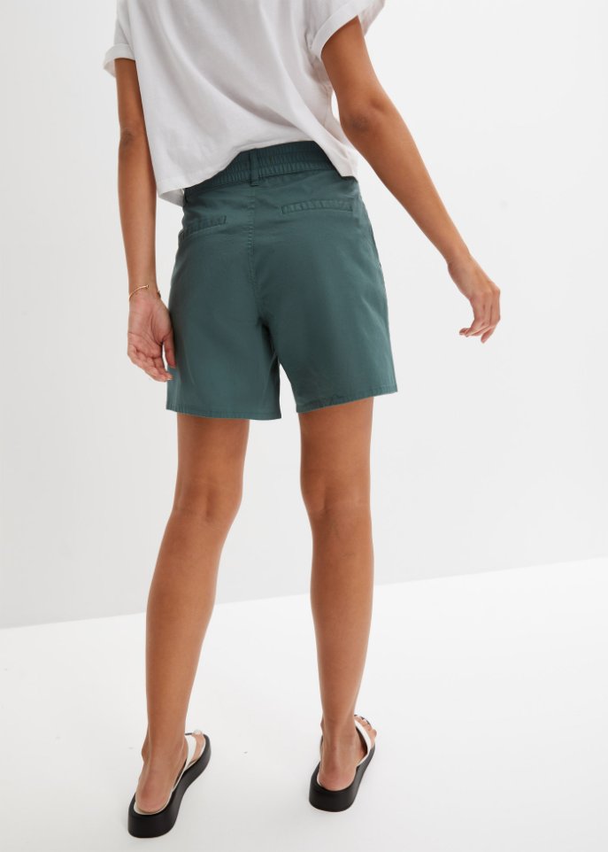 High Waist Shorts aus Twill